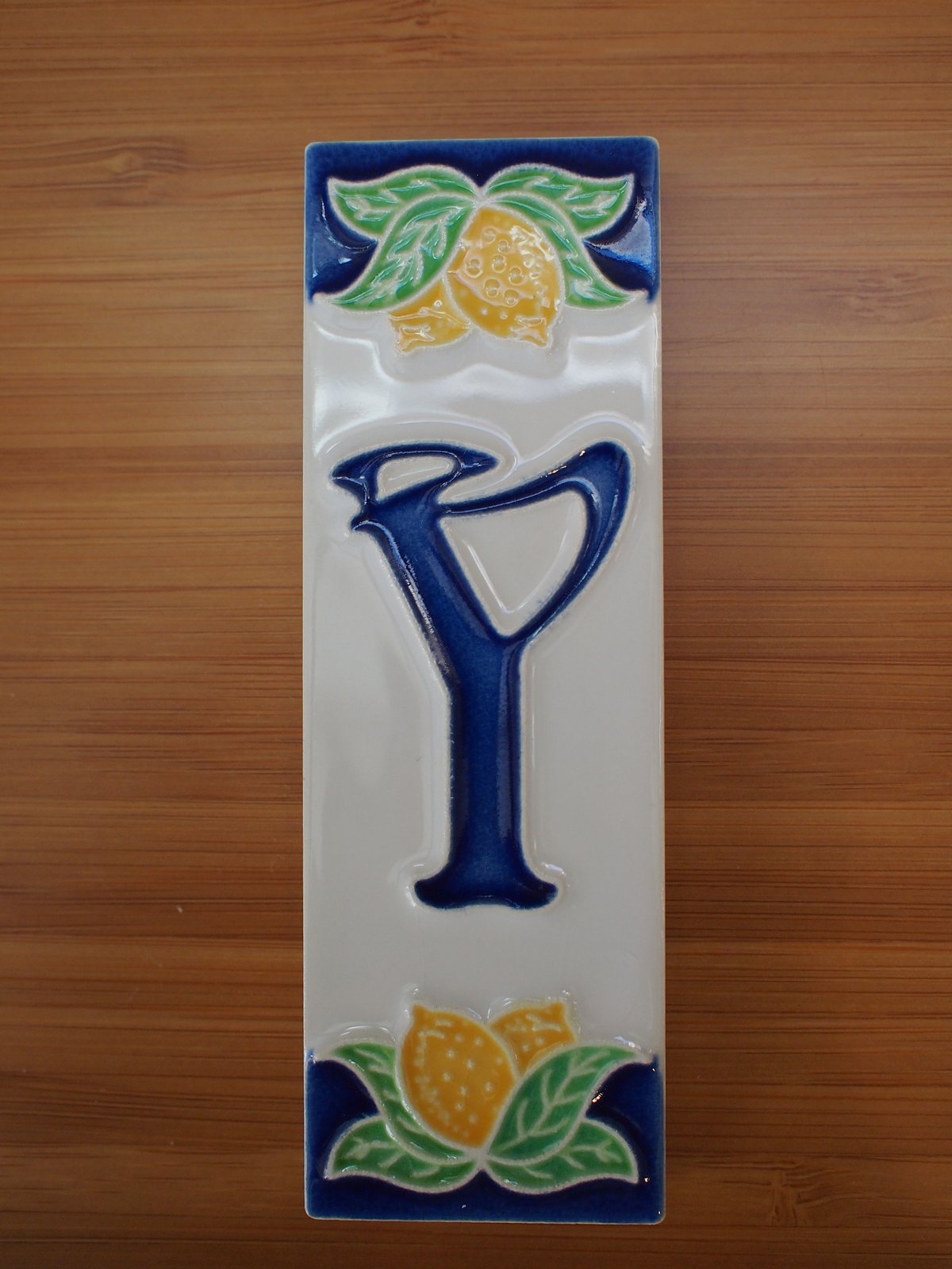 シチリア島の陶器のタイル (10X3.3cm)/ アルファベットY | Bella Vita