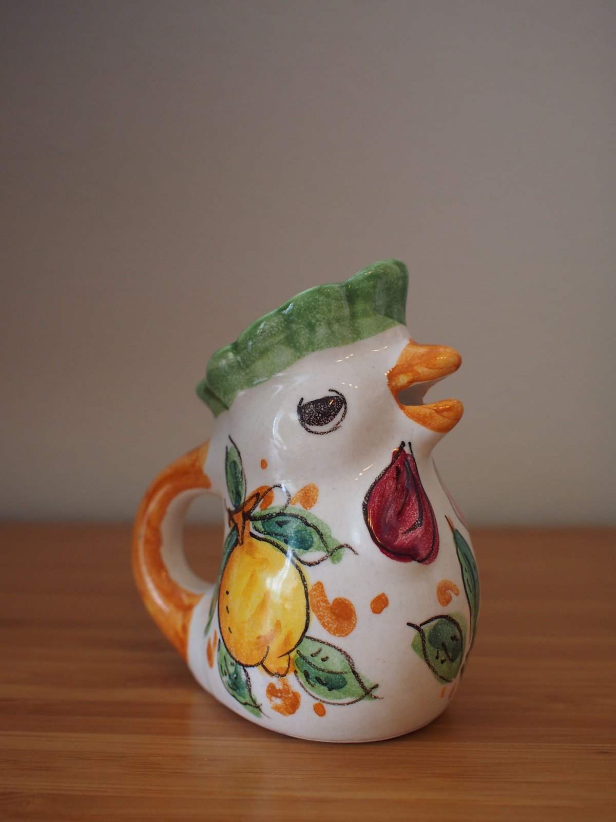 シチリア島の陶器のにわとりミルクピッチャー green x yellow | Bella Vita