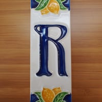 シチリア島の陶器のタイル (10X3.3cm) / アルファベットA lemon | Be