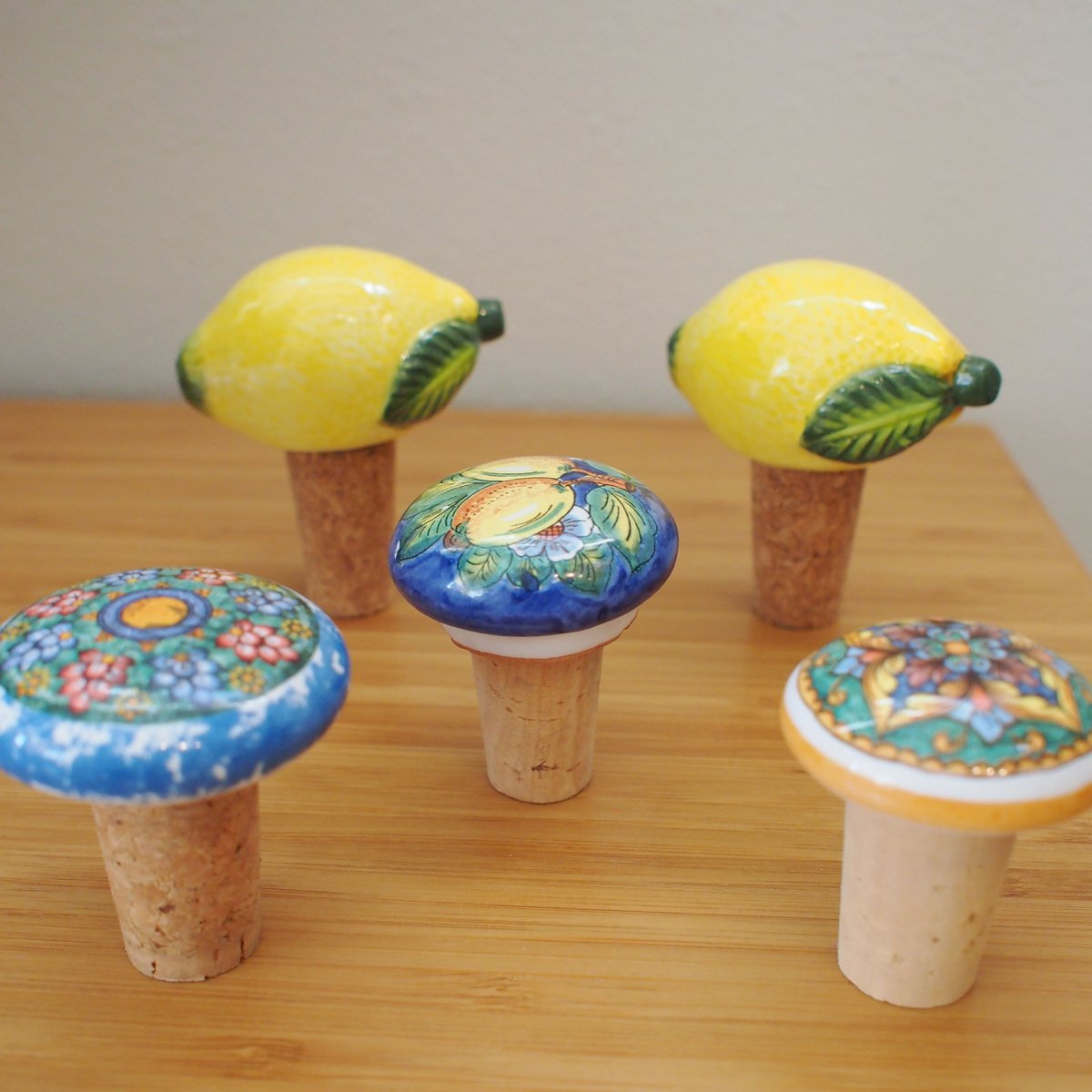 シチリア島の陶器のコルク栓/ レモン柄 | Bella Vita シチリア島の陶器のコルク栓/ レモン柄 | Bella Vita