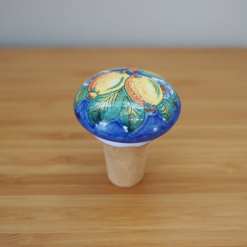 イタリア コルク瓶 レモン シチリア島の陶器のコルク栓/ レモン柄