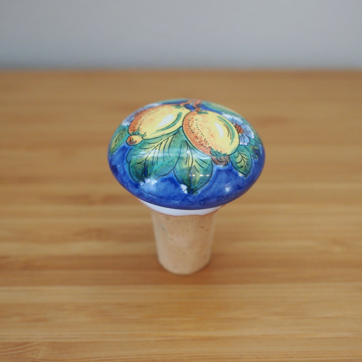 シチリア島の陶器のコルク栓/ レモン柄 | Bella Vita シチリア島の陶器のコルク栓/ レモン柄 | Bella Vita