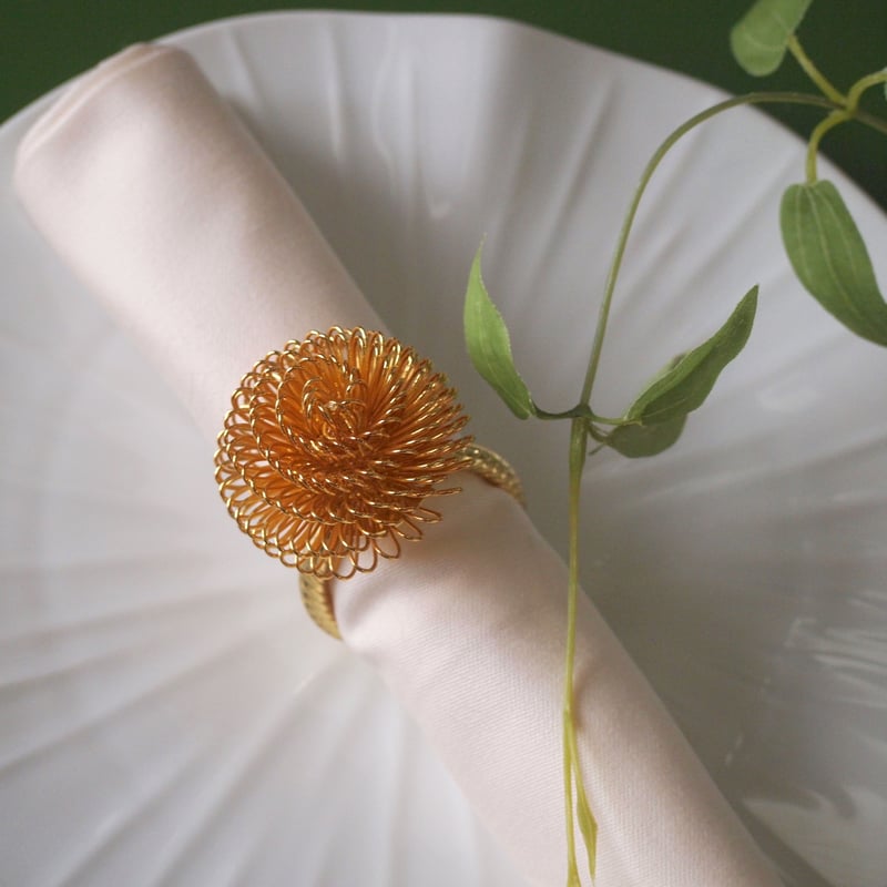 michael aram 花の装飾 ナプキンリング シルバーゴールド michael aram 花の装飾 ナプキンリング シルバーゴールド