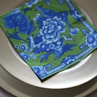 Caspari ペーパーナプキン　Green & Blue Plate