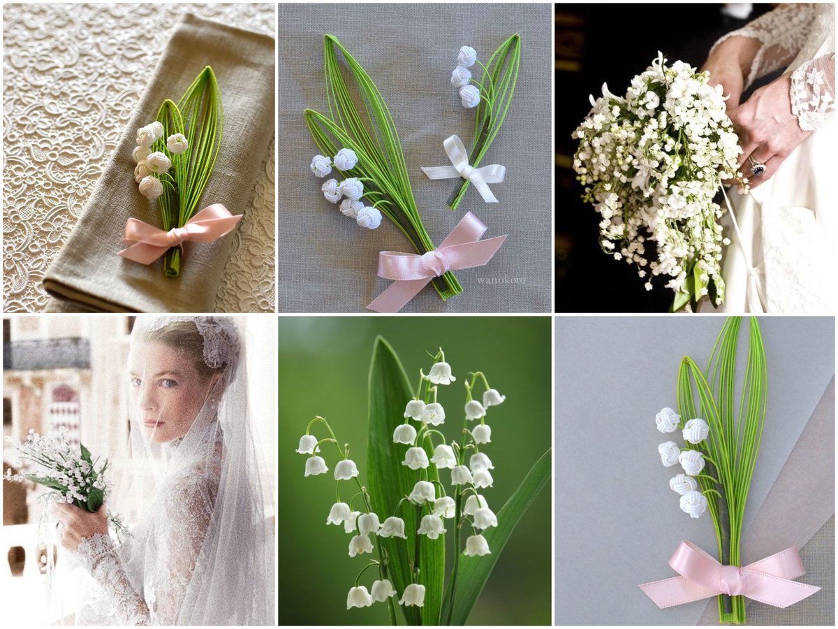 lily of the valley 鈴蘭と白い花スワロフスキーオーナメント
