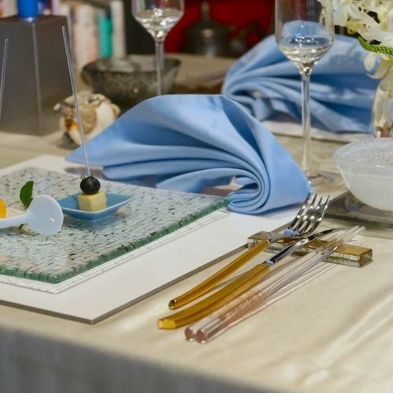 ゴールドとシルバーのリバーシブル折敷プレート 6枚セット ゴールドと