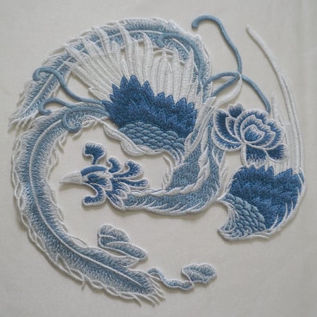 刺繍ドイリー　鳳凰