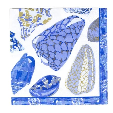 Caspari ペーパーナプキン　Coquillage Blue