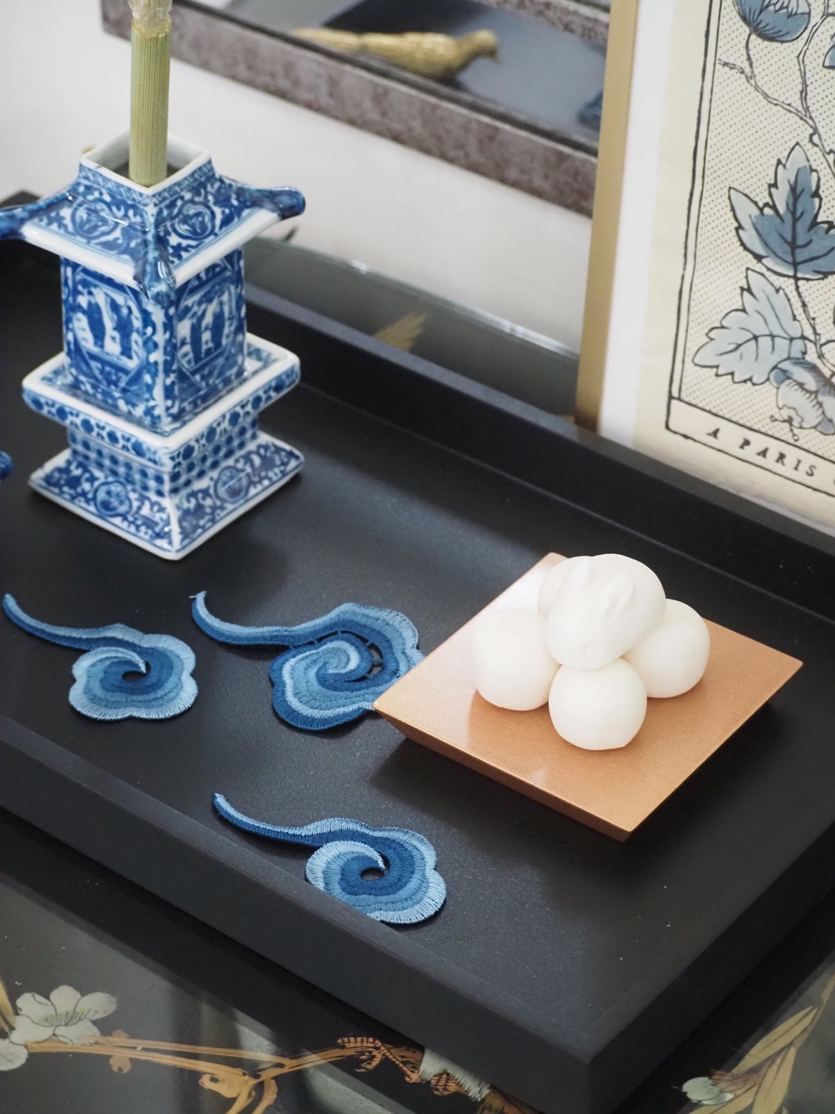 清朝　雲建刺繍雲襟飾り アンティーク 清朝 雲建刺繍雲襟飾り アンティーク 清朝 雲建刺繍雲襟飾り