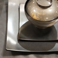 羽反角皿 大　ダークシルバー