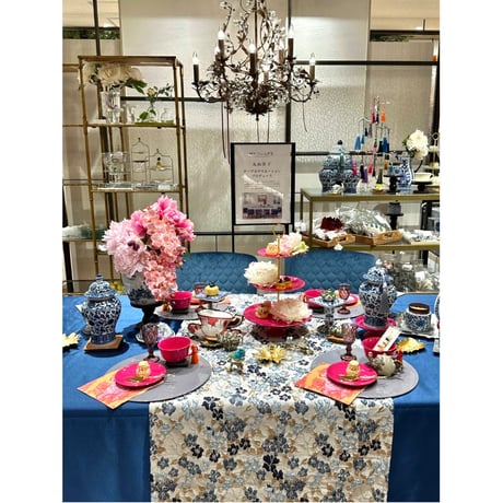アクセントランナー　Floral Blue