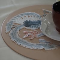 刺繍ドイリー　鳳凰