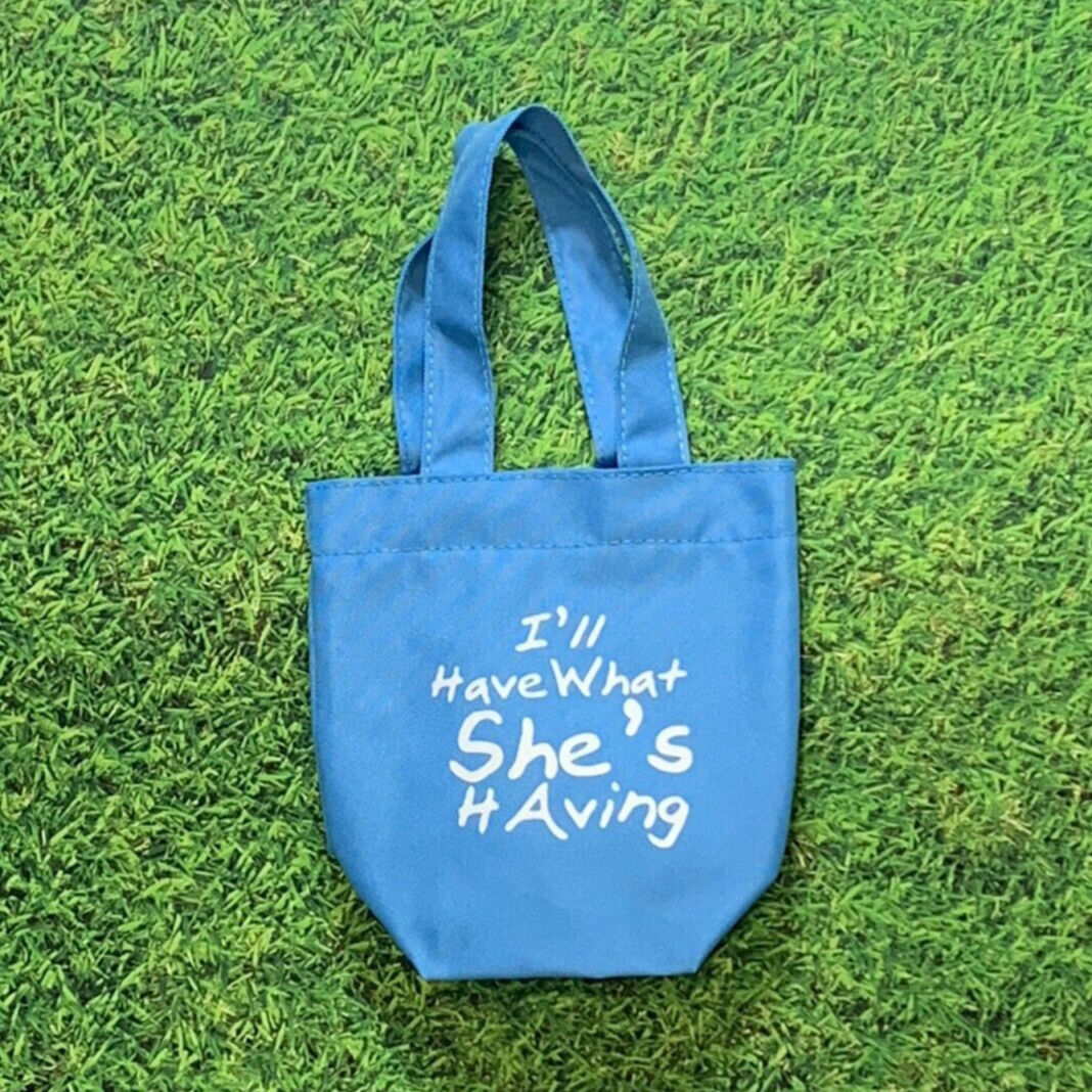 英字プリント トートバッグ ミニトート エコバッグ ドリンクホルダー