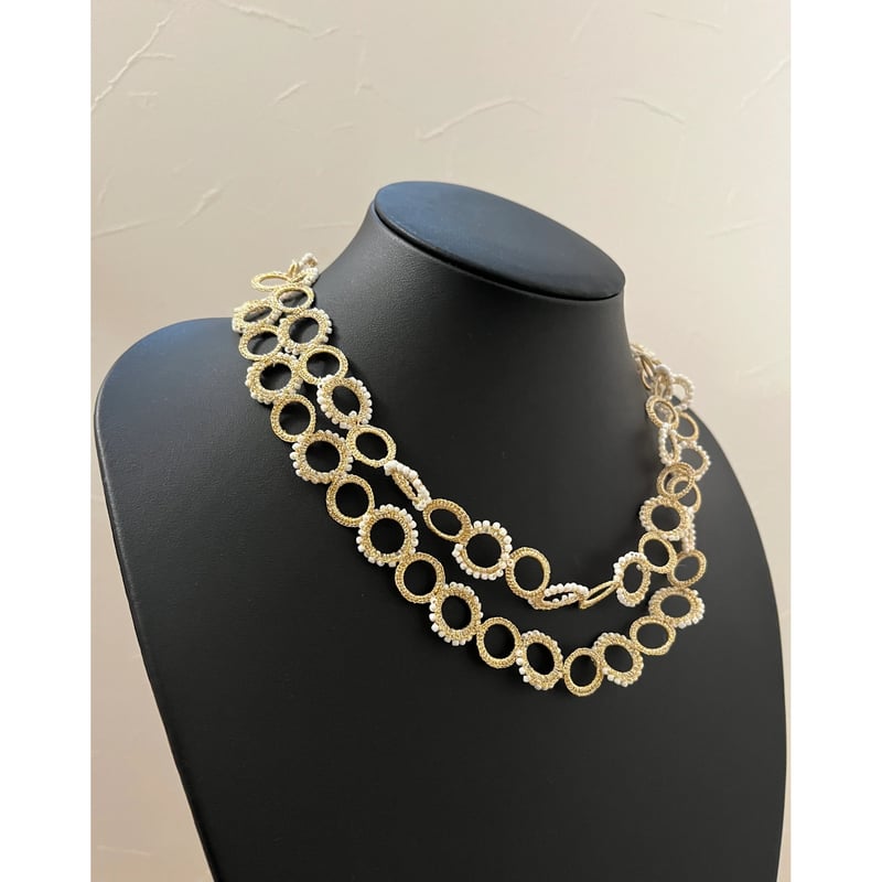 ホーンモチーフ×マルチビーズフリンジ ロングネックレス (ゴールド) 並行輸入品 ♾️インフィニティ マルチロングネックレス | MerrySeed