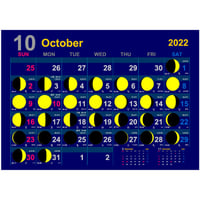 ムーンカレンダー2022年10月（フリーサンプル) Oldタイプ 横型
