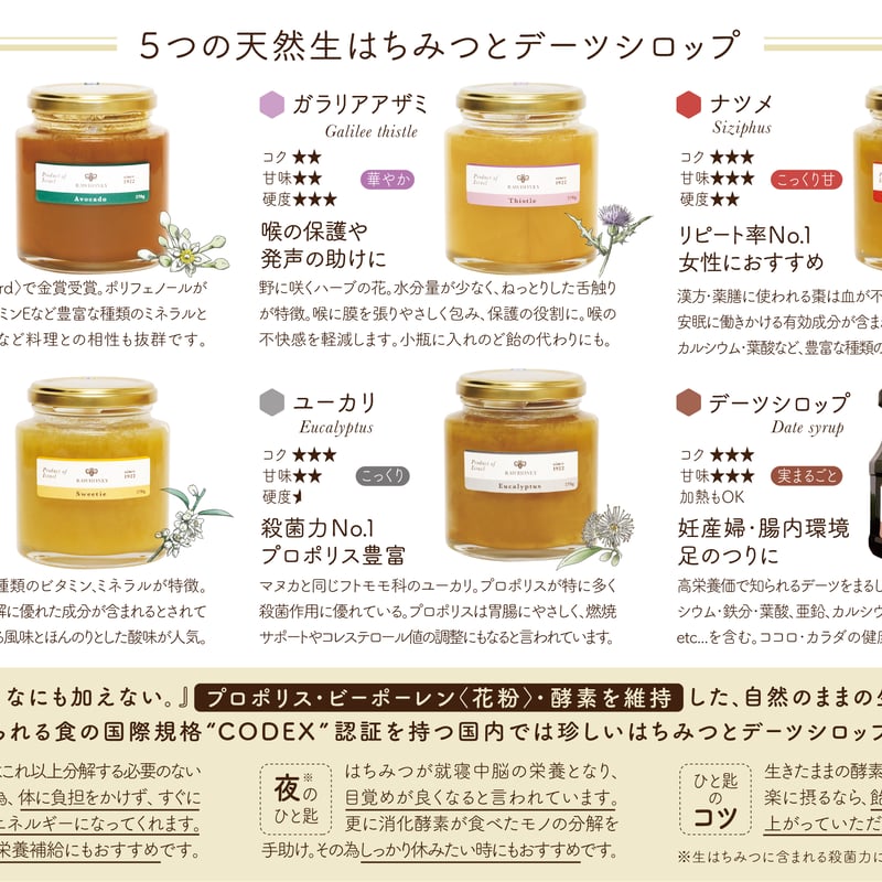 Raw Honey 】ガラリア アザミハニー〈S size_140g〉 | 自然のはちみつ 