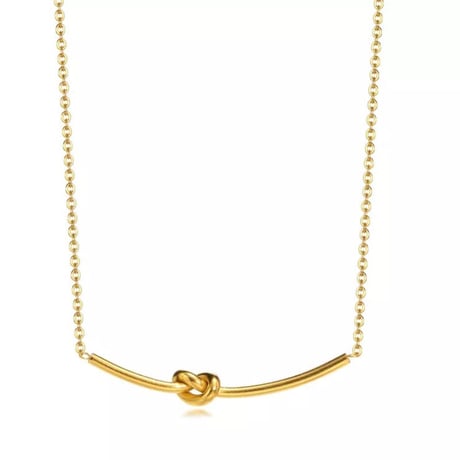 Knot smile chain necklace gold 316L