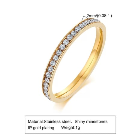 Eternity  zirconia ring gold 316L