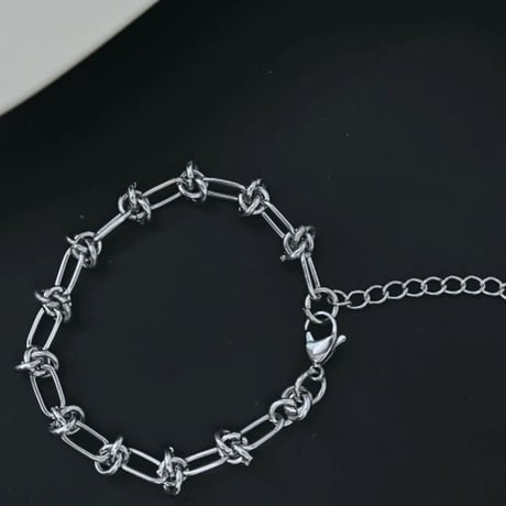 Knot thick bracelet silver 304L