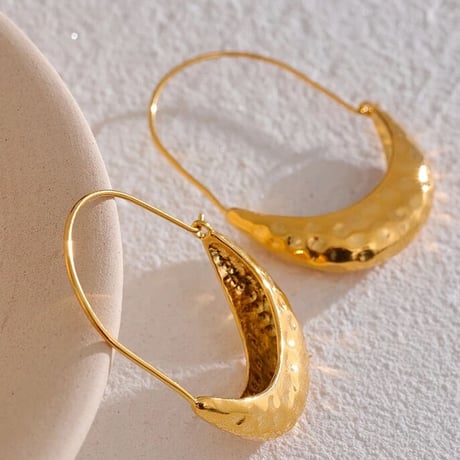 Drop dangle hoop pierce gold 316L