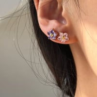 Putit zircon flower pierce purple 316L