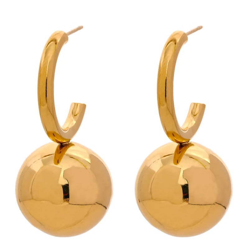 Round beads stud hoop pierce gold 316L | MELLOW... 【新品 袋・値札付】Round Hoop Pierce ゴールド