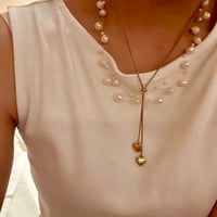 Y-shaped heart necklace gold 316L