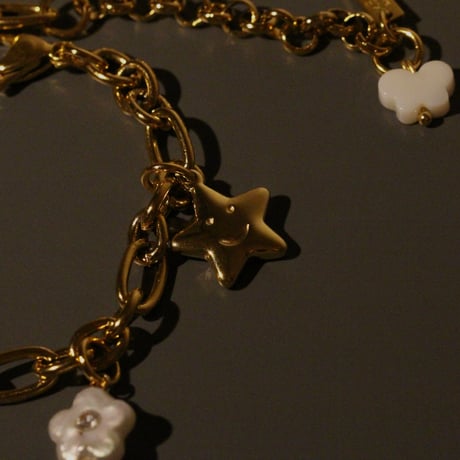 Edgy charms bracelet gold 304L