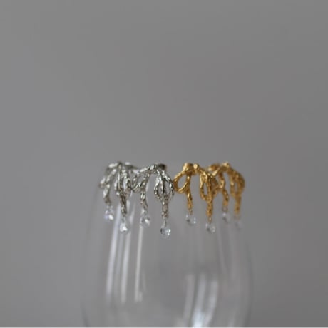 Teardrop ribbon earrings gold 316L