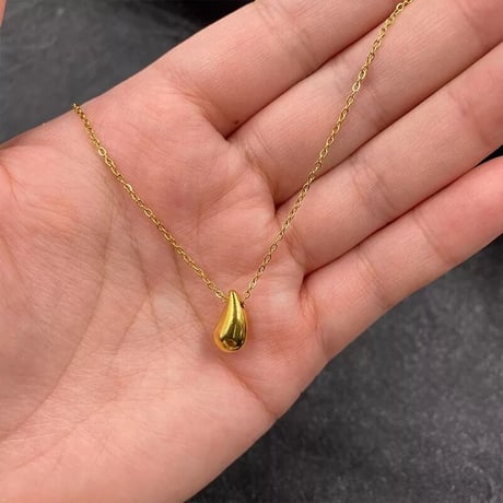 Rain drop necklace gold 316L