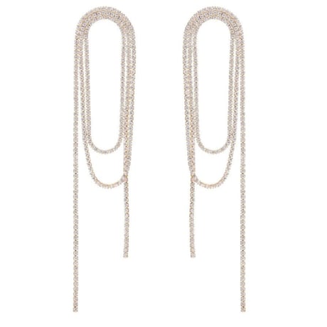 Glaring zirconia dainty long pierce gold 316L
