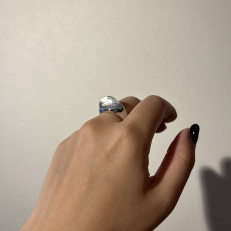 Clear resin round ring silver 316L