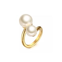 Big pearls open ring 316L