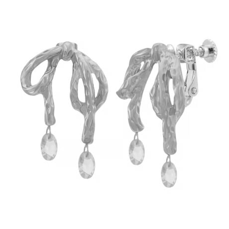 Teardrop ribbon earrings silver 316L