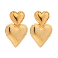 Double heart pierce gold 316L