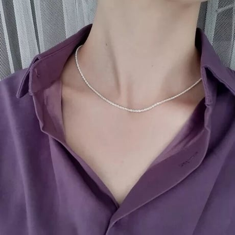 Glitter necklace silver 316L