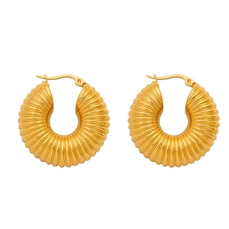 Hollowout hoop pierce gold 316L