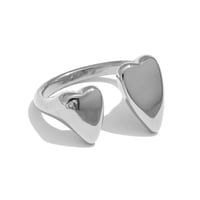 Heart open ring silver 316L