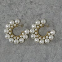 【峯岸みなみさま着用】Big pearl hoop pierce gold 316L