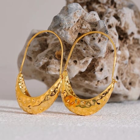 Drop dangle hoop pierce gold 316L