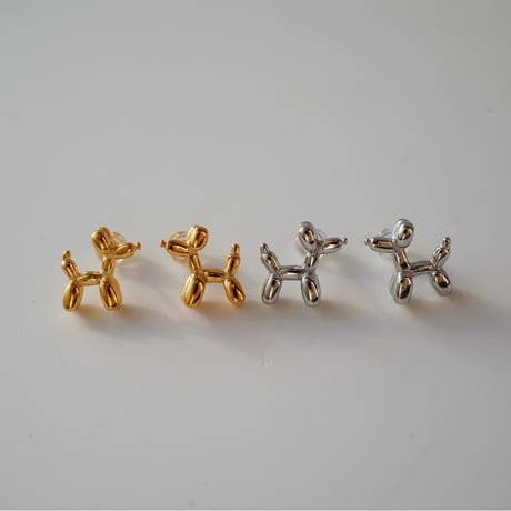 Balloon dog stud pierce silver 316L