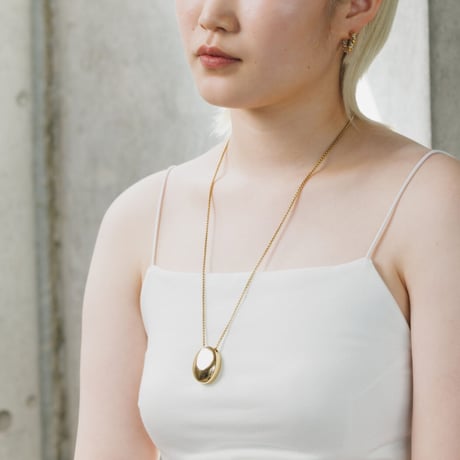 Big bean necklace gold 316L