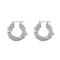 Pearl chubby hoop pierce silver 316L