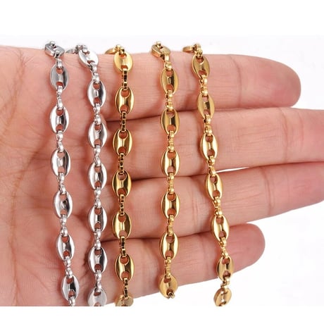 Beans necklace silver 304L