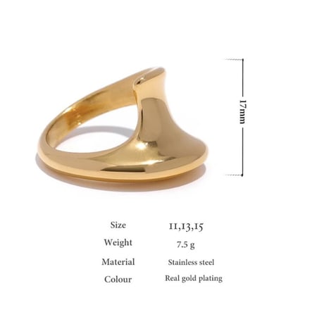The wave ring gold 316L