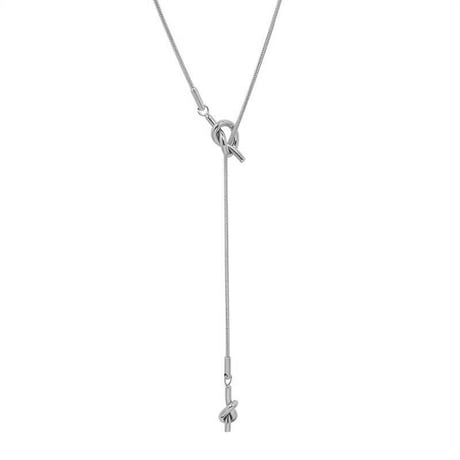 Knot long chain necklace silver 316L