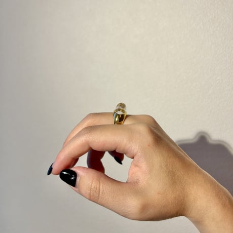 Clear resin round ring gold 316L