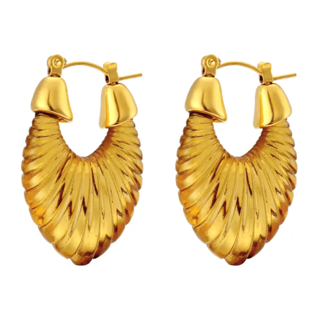 Shell shaped pierce pale brown 316L