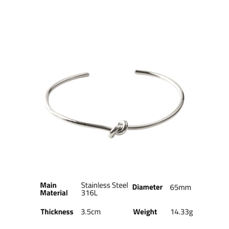 Knot bracelet silver 316L