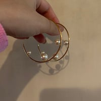 Big hoop pearl pierce gold 316L